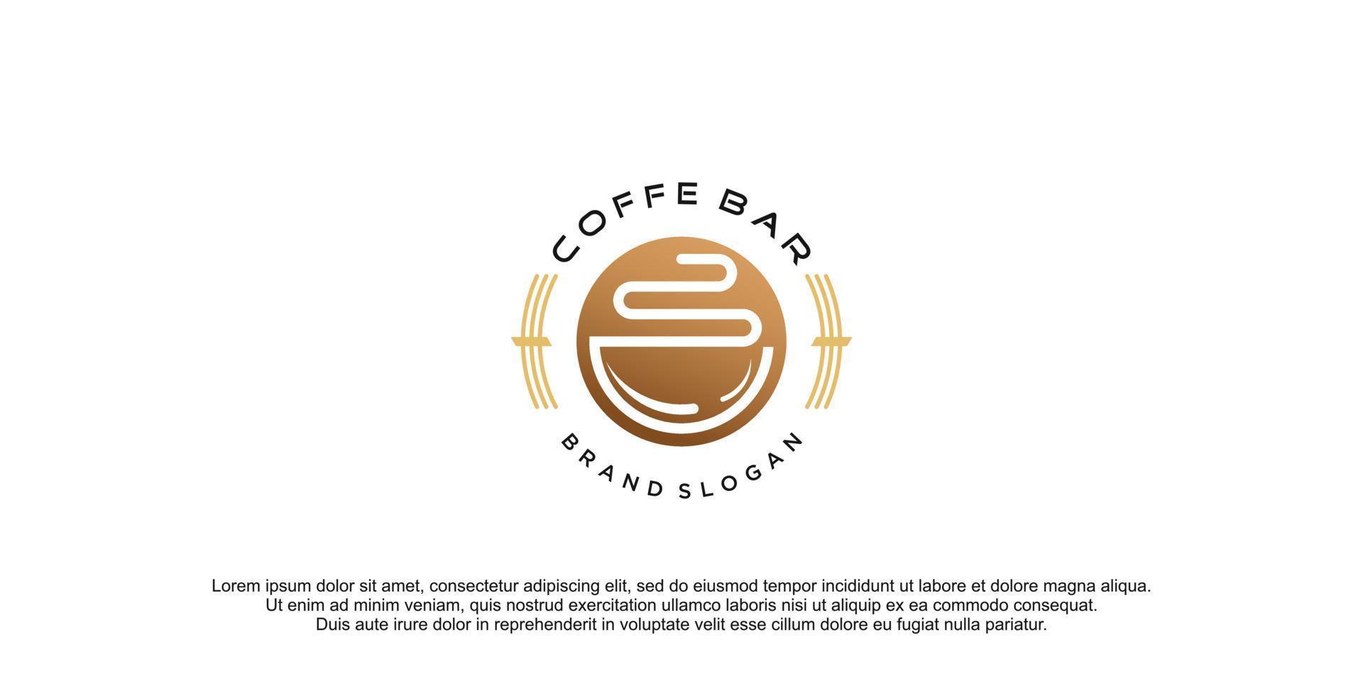koffie logo met creatief en gemakkelijk ontwerp icoon premie vector