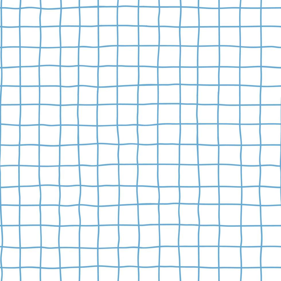 naadloos geruit herhalen vector patroon met hand- getrokken rooster. blauw plaid meetkundig gemakkelijk textuur. kruispunt lijnen. abstract delicaat patroon voor kleding stof, textiel, behang, kleding, omhulsel