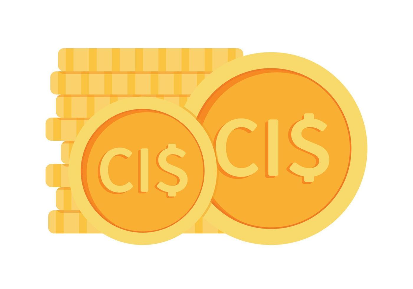 kaaiman eiland dollar munten geld valuta icoon clip art voor bedrijf en financiën in geanimeerd elementen vector illustratie