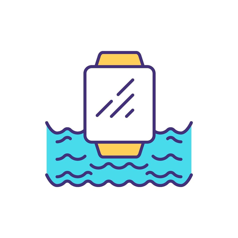 waterbestendig smartwatch RGB-kleurpictogram vector