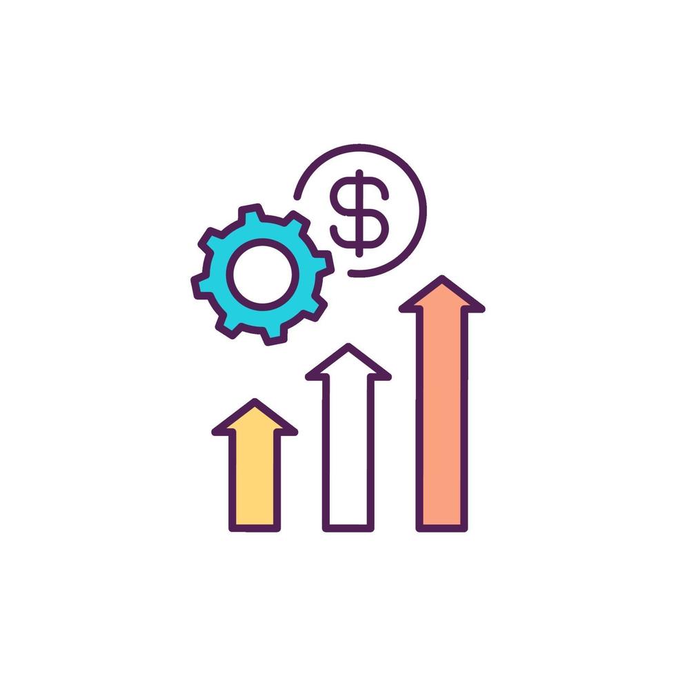 lonen en arbeidsproductiviteit RGB-kleurpictogram vector