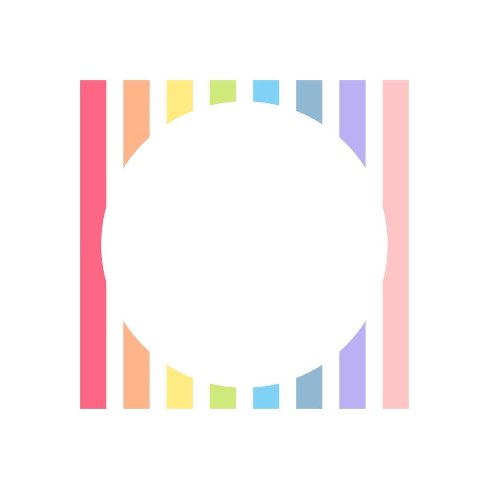 wit cirkel blanco sjabloon met kleurrijk strepen. geïsoleerd Aan wit achtergrond, vlak ontwerp, eps10 vector