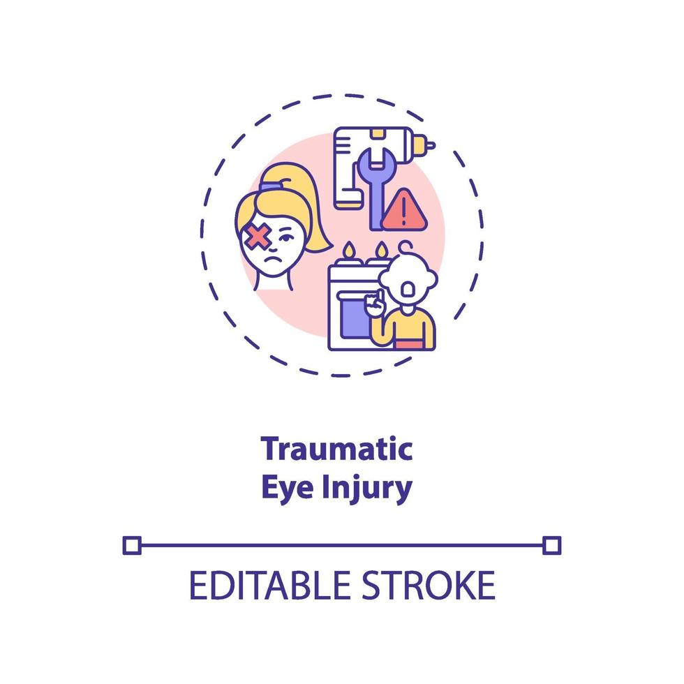 traumatisch oogletsel concept pictogram vector