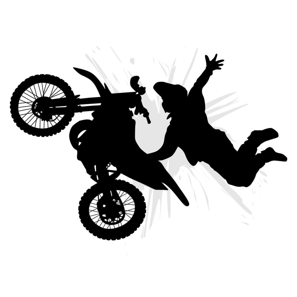 motorcross rijder aan het doen vrije stijl in de lucht geïsoleerd Aan wit achtergrond vector