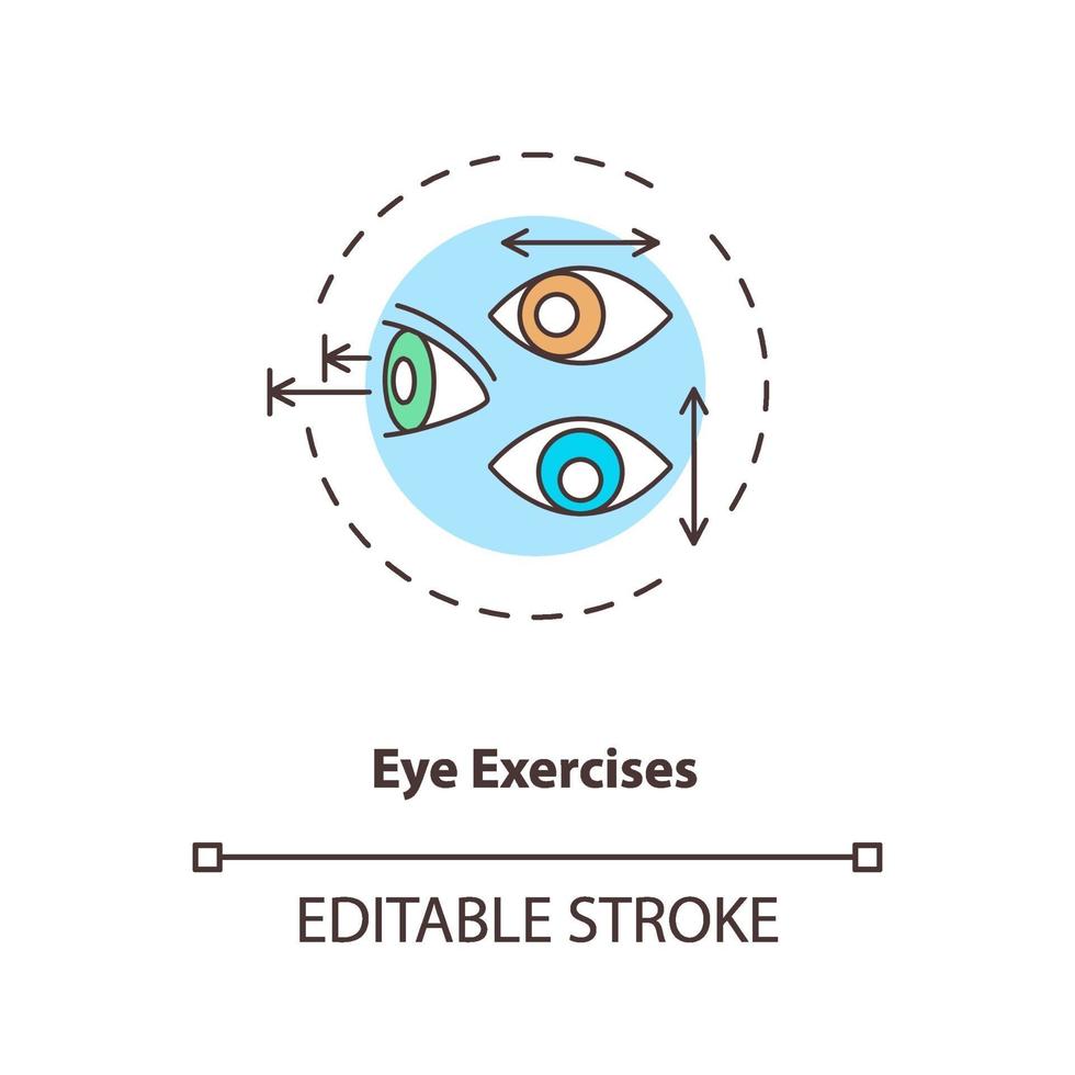 oog oefeningen concept pictogram vector