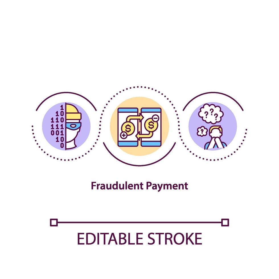 frauduleuze betalingen concept pictogram vector