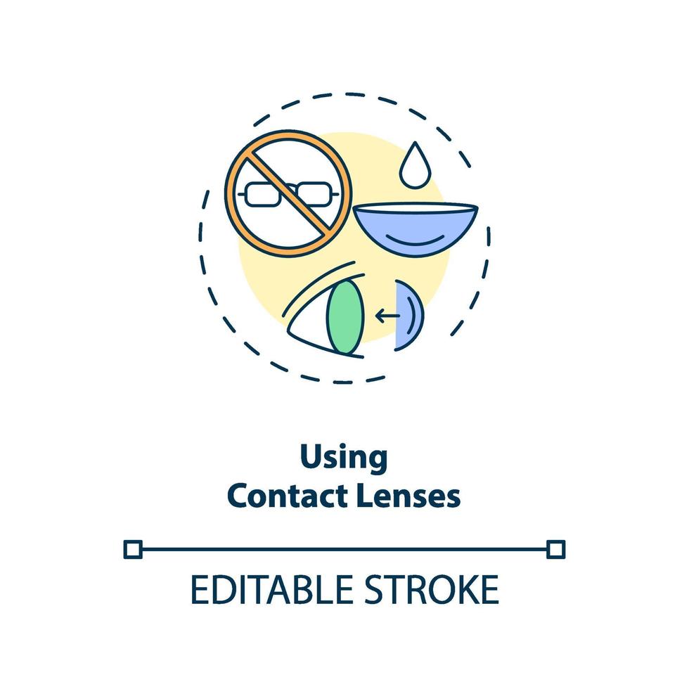 met behulp van contactlenzen concept pictogram vector