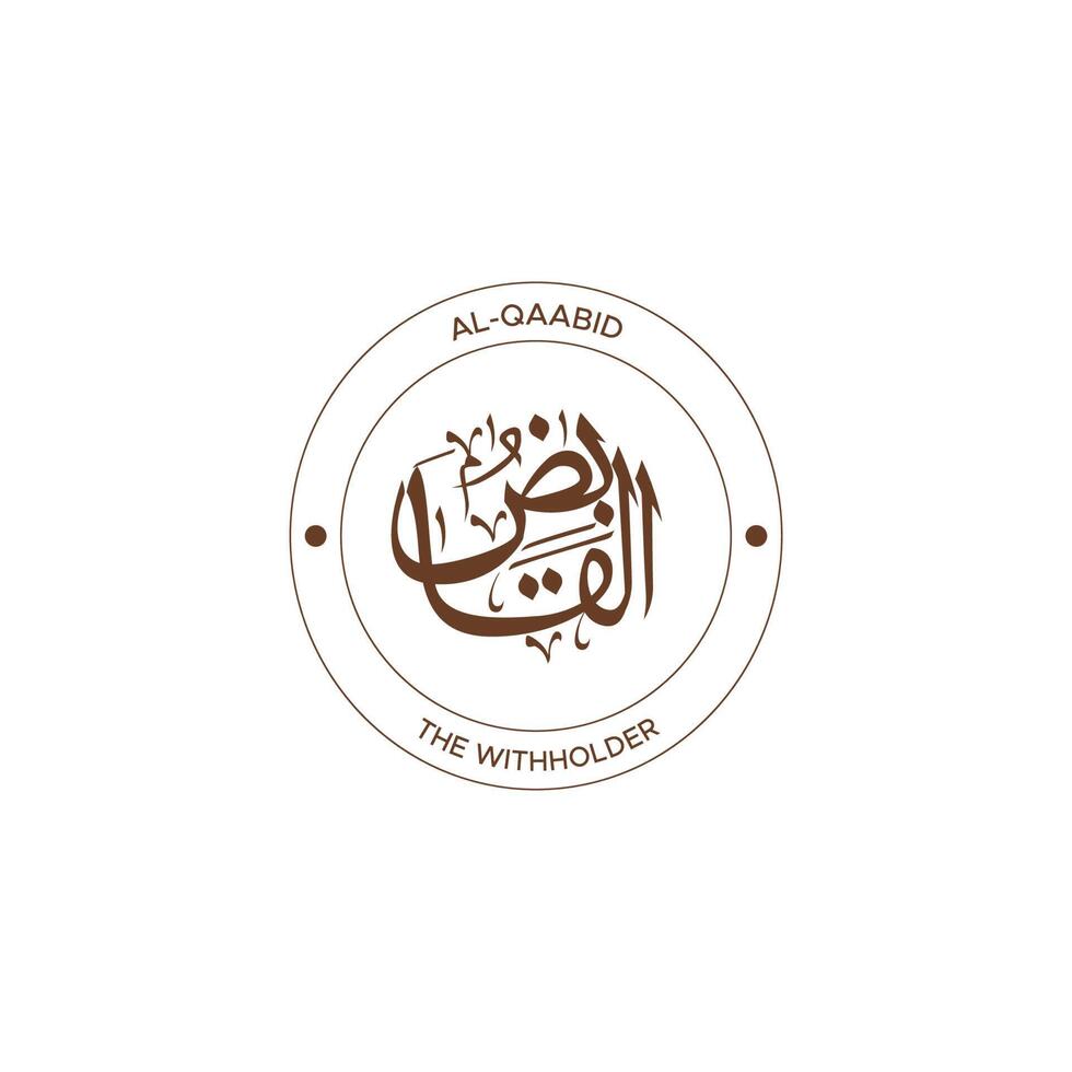 allah's naam met betekenis in Arabisch schoonschrift stijl vector
