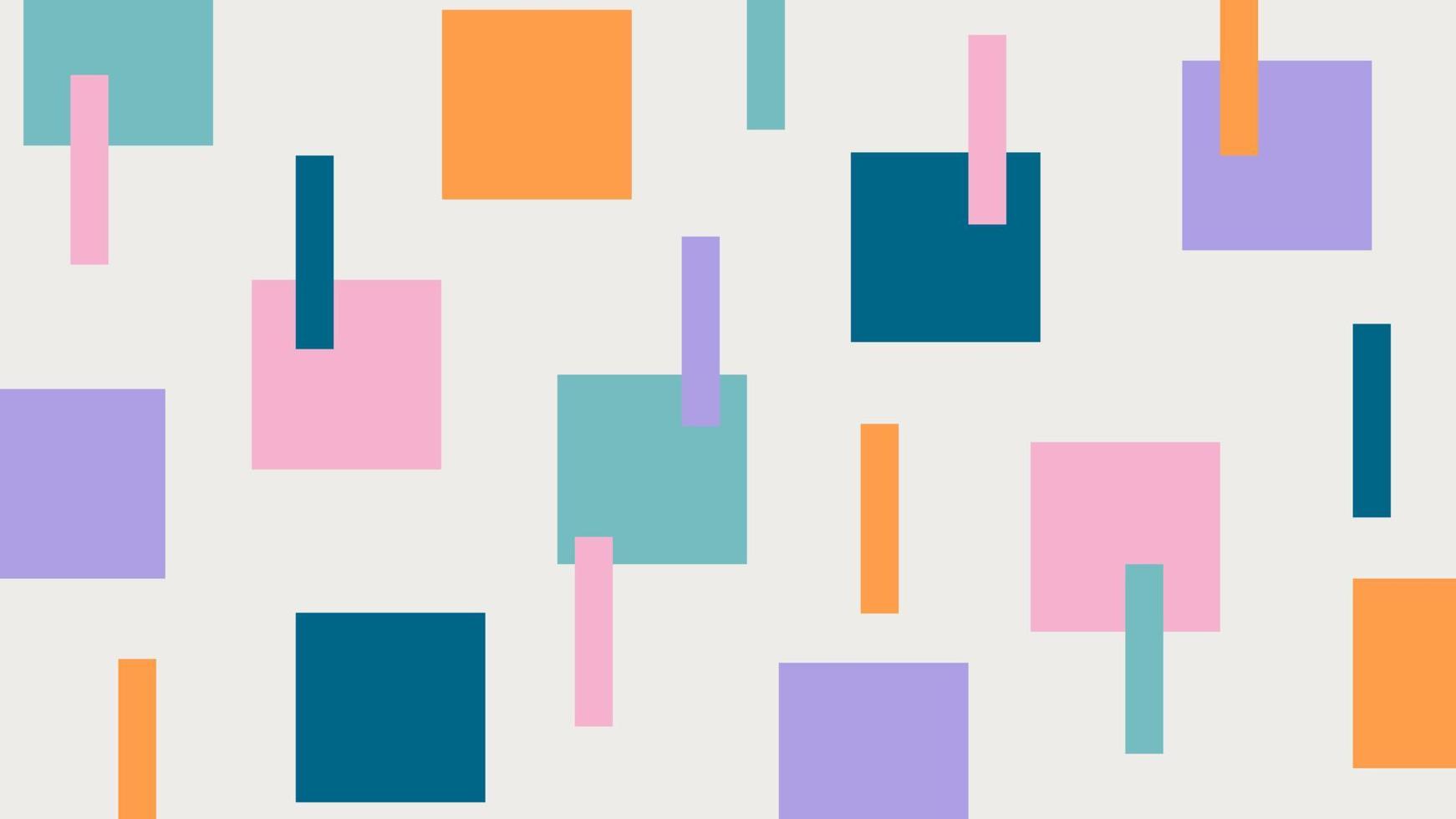 abstract meetkundig backdrop met kleurrijk pleinen en kleur blokken. speels horizontaal achtergrond. modieus sjabloon voor behang, banier, presentatie, advertentie, advertentie vector