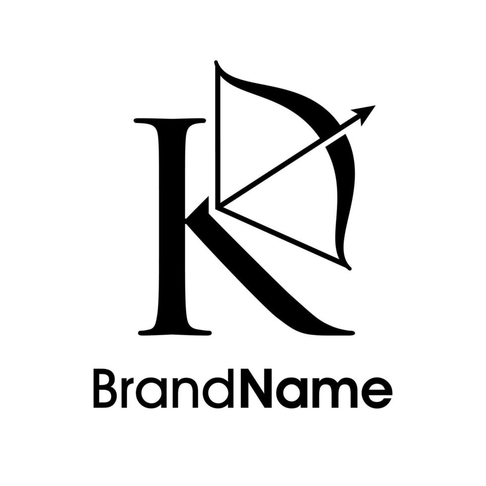 elegant eerste k pijl logo vector