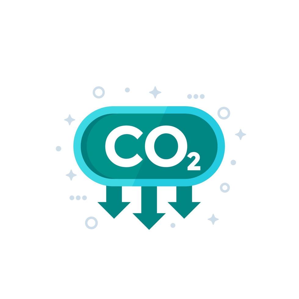 CO2-uitstoot vector pictogram verminderen