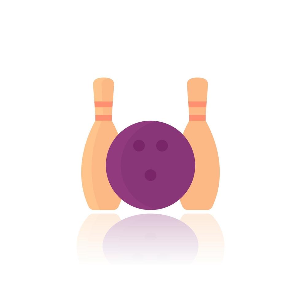 Bowling pictogram op witte, platte vector