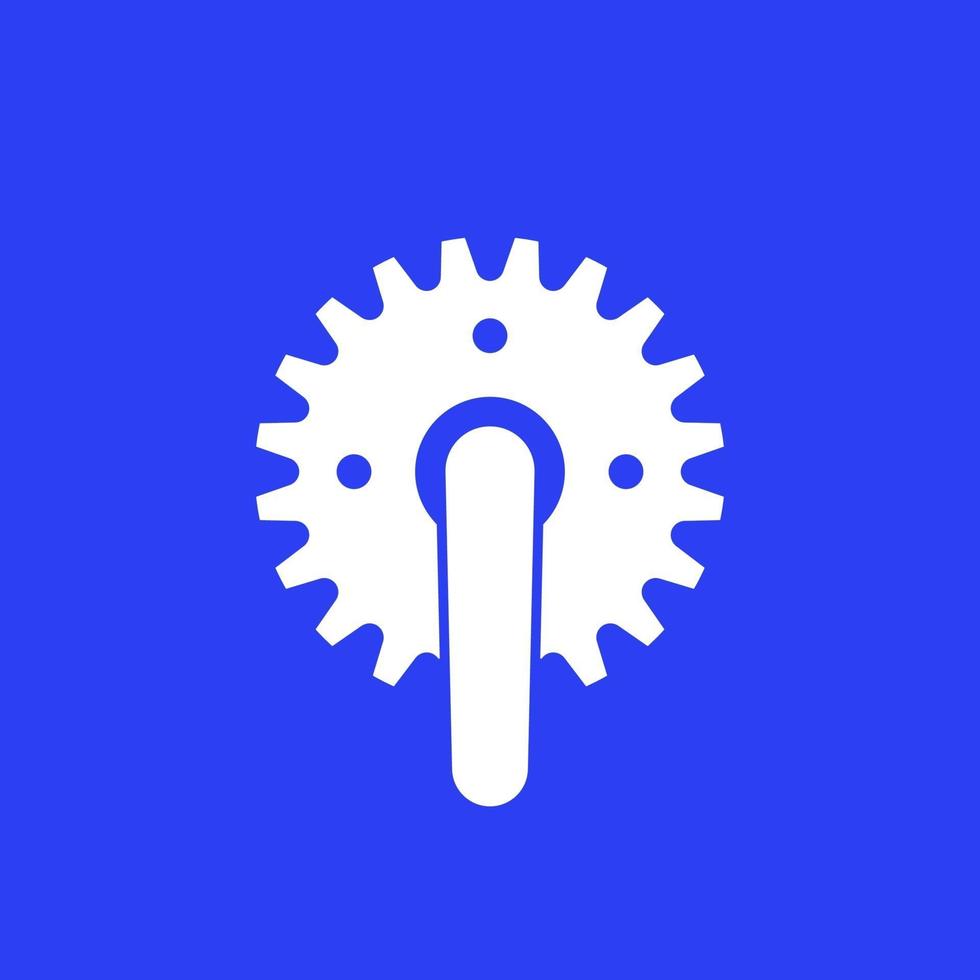 fiets crank pictogram op blauw vector