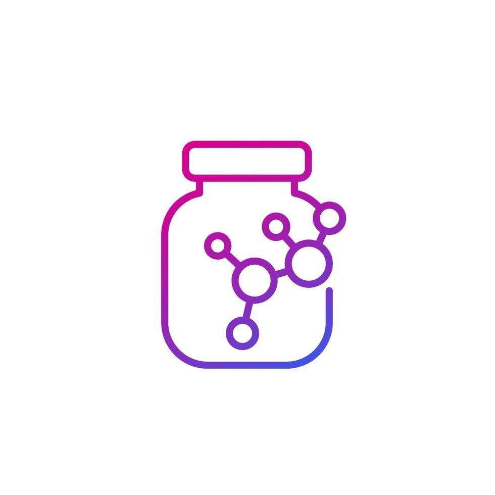 fles chemicaliën lijn pictogram op wit vector