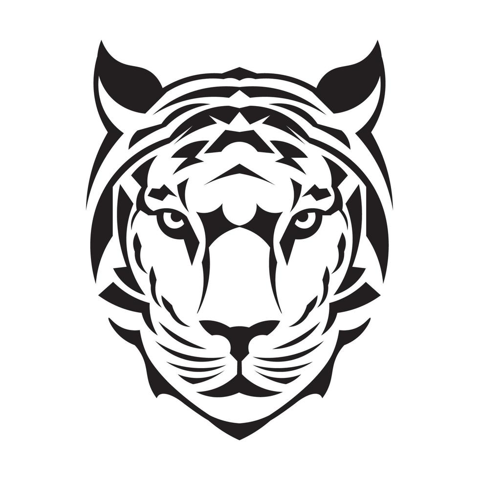 tijger gezicht vector illustratie decoratief stijl stijl, perfect voor t overhemd ontwerp en mascotte logo ook tatoeëren ontwerp