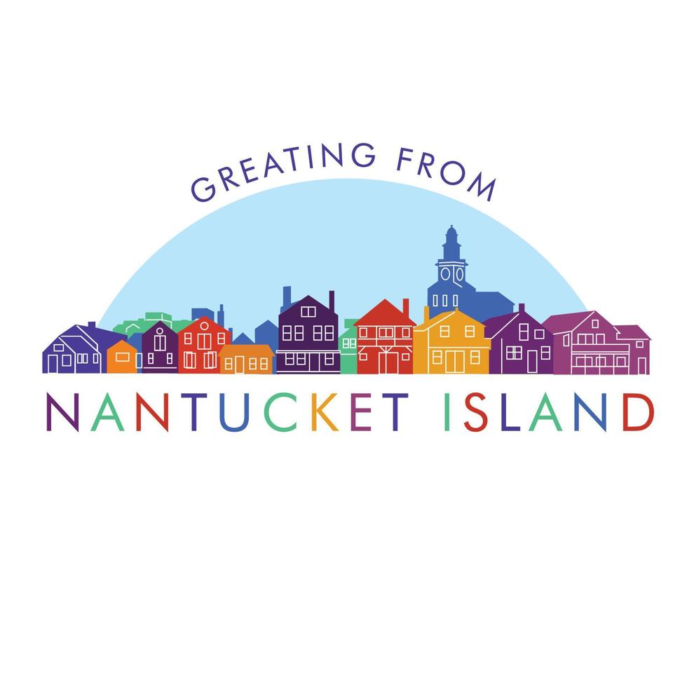 horizon van nantucket eiland, perfect voor t overhemd ontwerp, poster en allemaal type handelswaar vector
