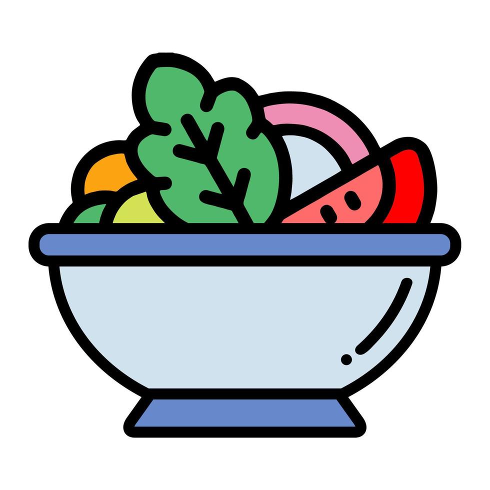 illustratie vector grafisch van salade kom voedsel, groenten, veganistisch gezond voedsel icoon