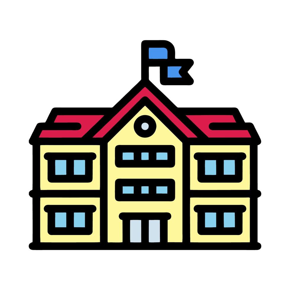 illustratie vector grafisch van school- gebouw, huis architectuur icoon