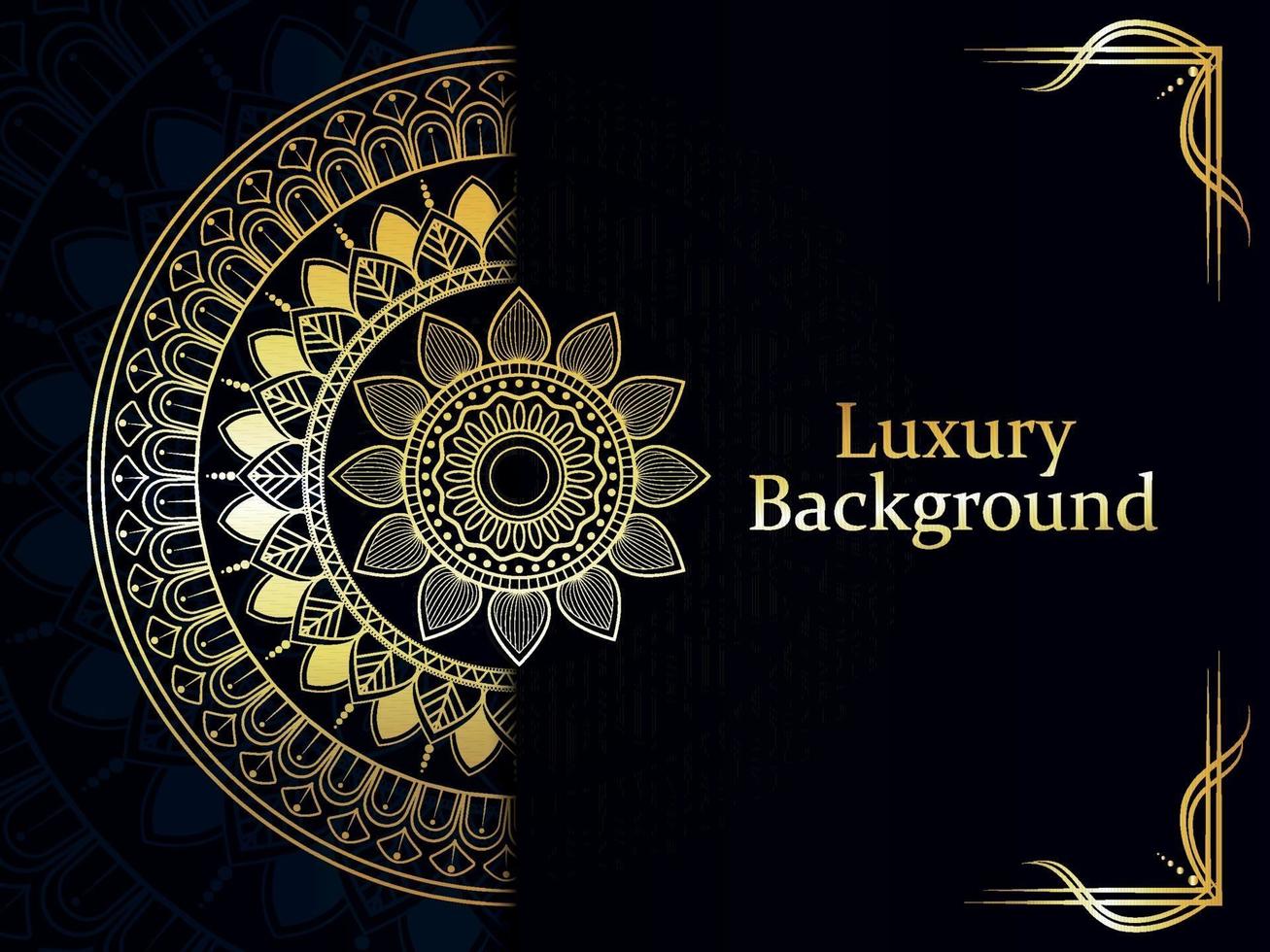 luxe mandala achtergrond met gouden patroon vector