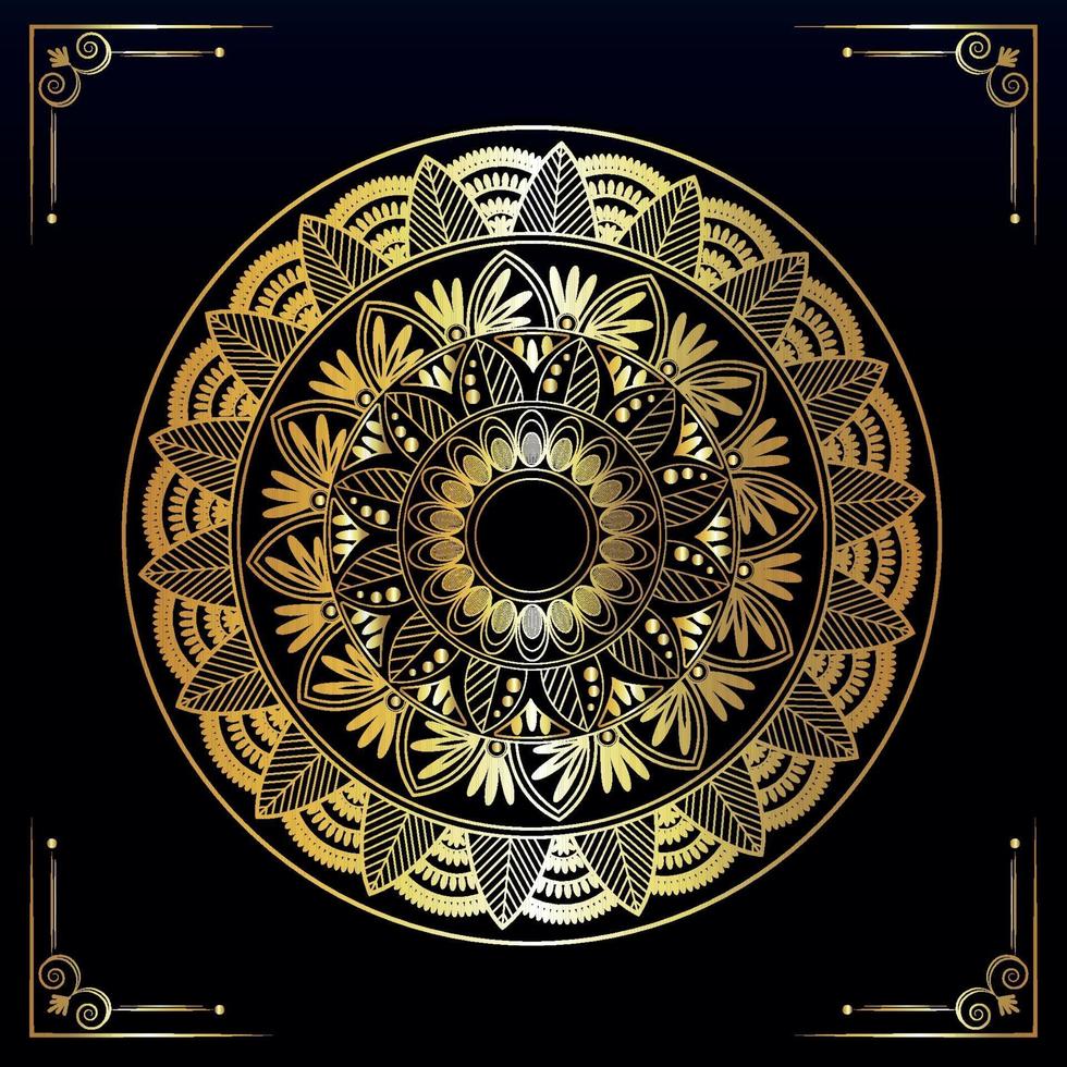 luxe mandala achtergrond met gouden patroon vector