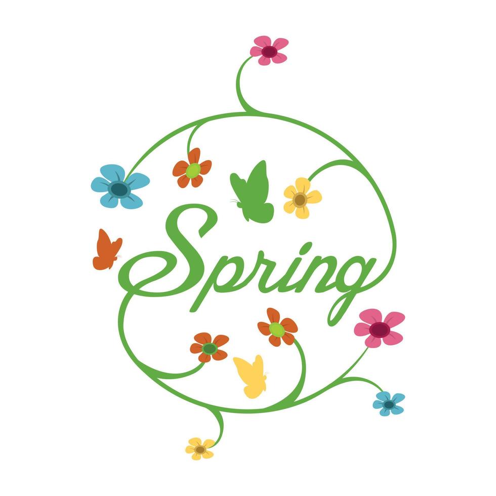 seizoensgebonden voorjaar logo ontwerp vector