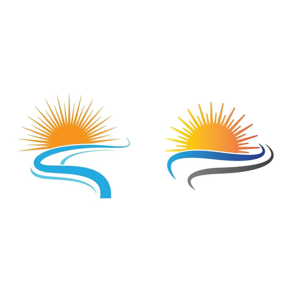 sunset beach logo afbeeldingen vector