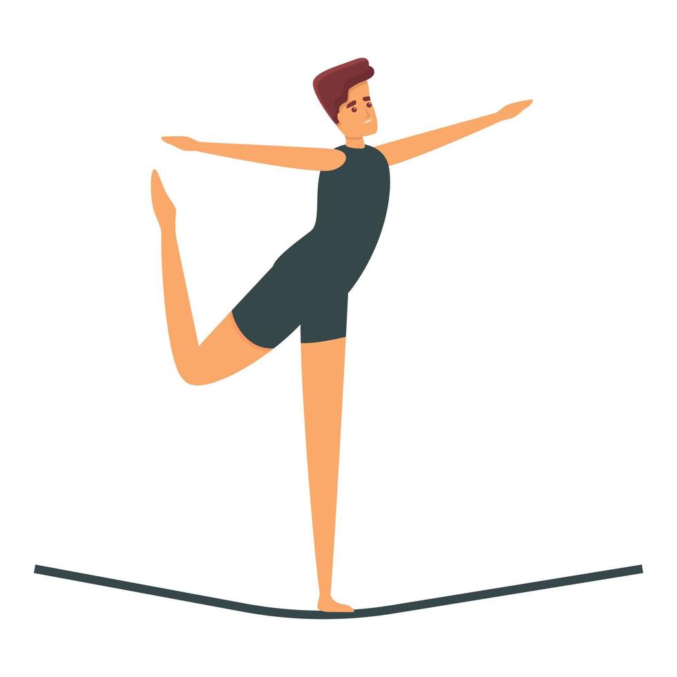 acrobaat Aan touw icoon tekenfilm vector. danser gymnast vector