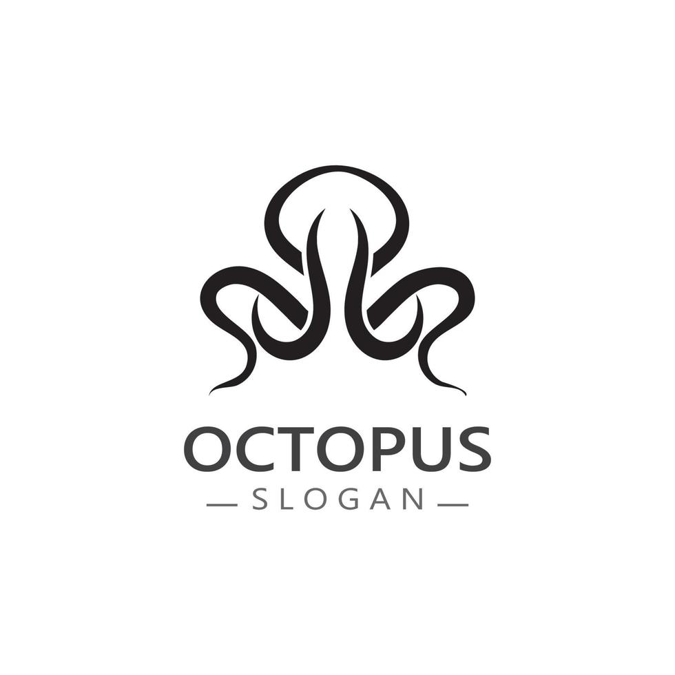 Octopus gemakkelijk modern lijn kunst logo ontwerp sjabloon vector