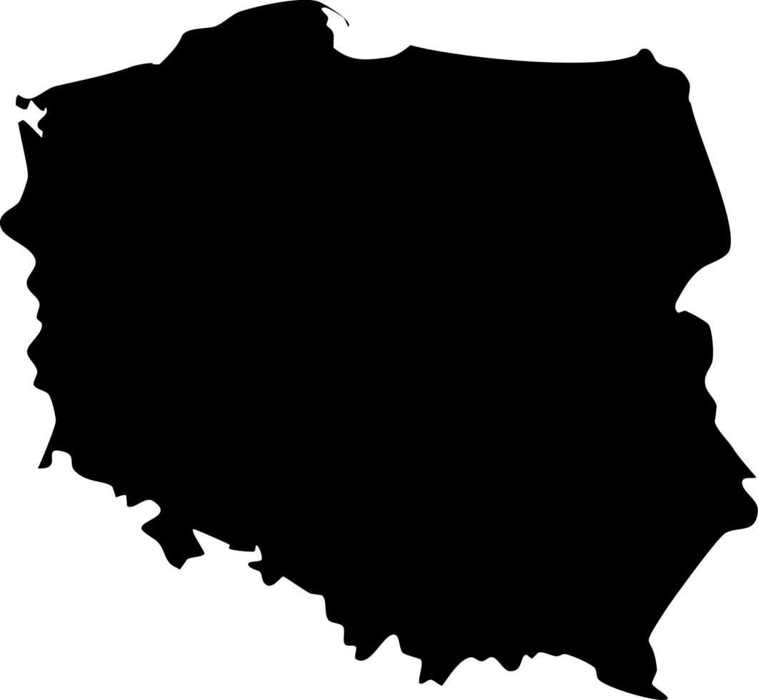 Polen land silhouet sjabloon. vector