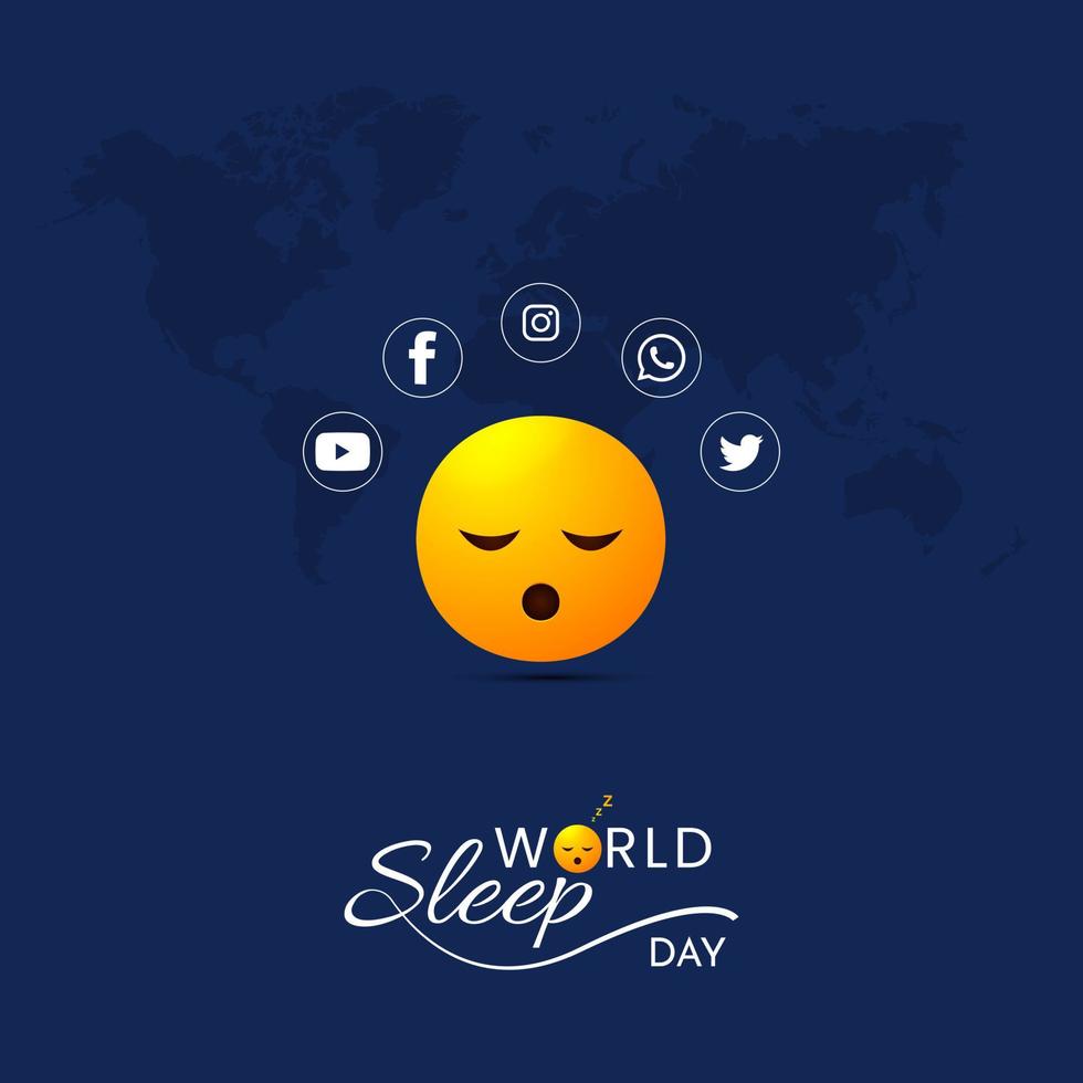 wereld slaap dag sociaal media post vector