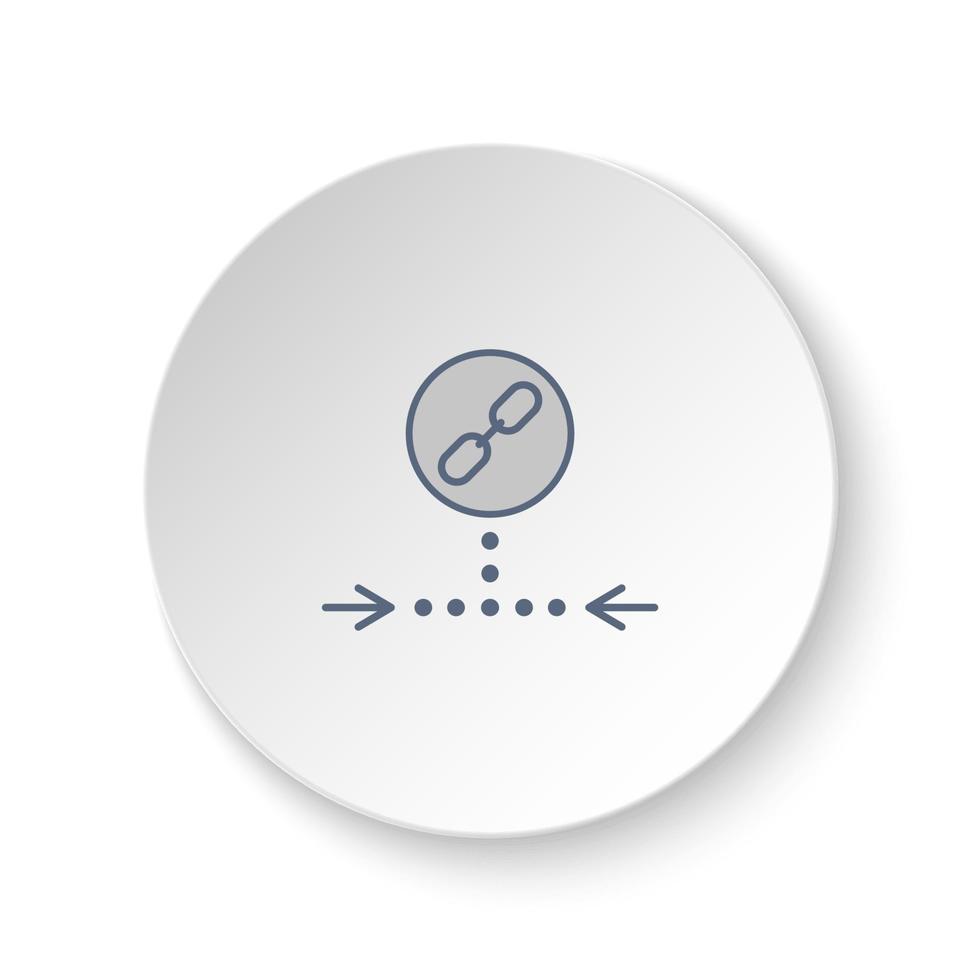 ronde knop voor web icoon, koppeling, web, icoon. knop banier ronde, insigne koppel voor toepassing illustratie Aan wit achtergrond vector