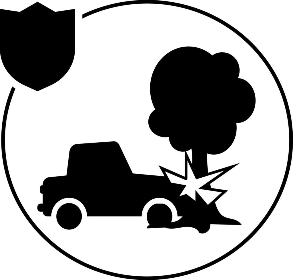 auto, verzekering, brand icoon illustratie geïsoleerd vector teken symbool - verzekering icoon vector zwart - vector Aan wit achtergrond