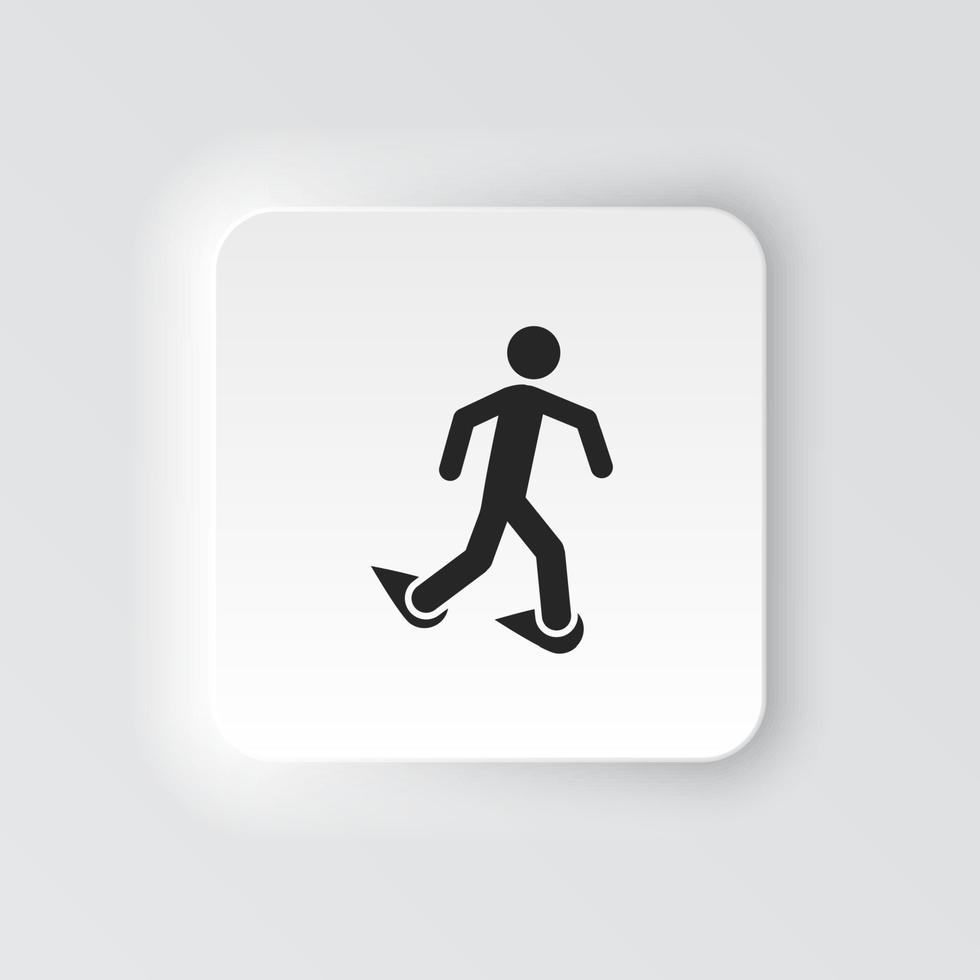 rechthoek knop icoon wandelen met sneeuwschoenen. knop banier rechthoek insigne koppel voor toepassing illustratie Aan neomorf stijl Aan wit achtergrond vector