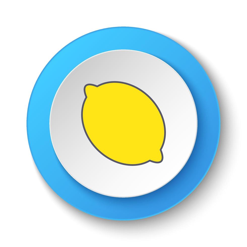 ronde knop voor web icoon, citroen. knop banier ronde, insigne koppel voor toepassing illustratie Aan wit achtergrond vector