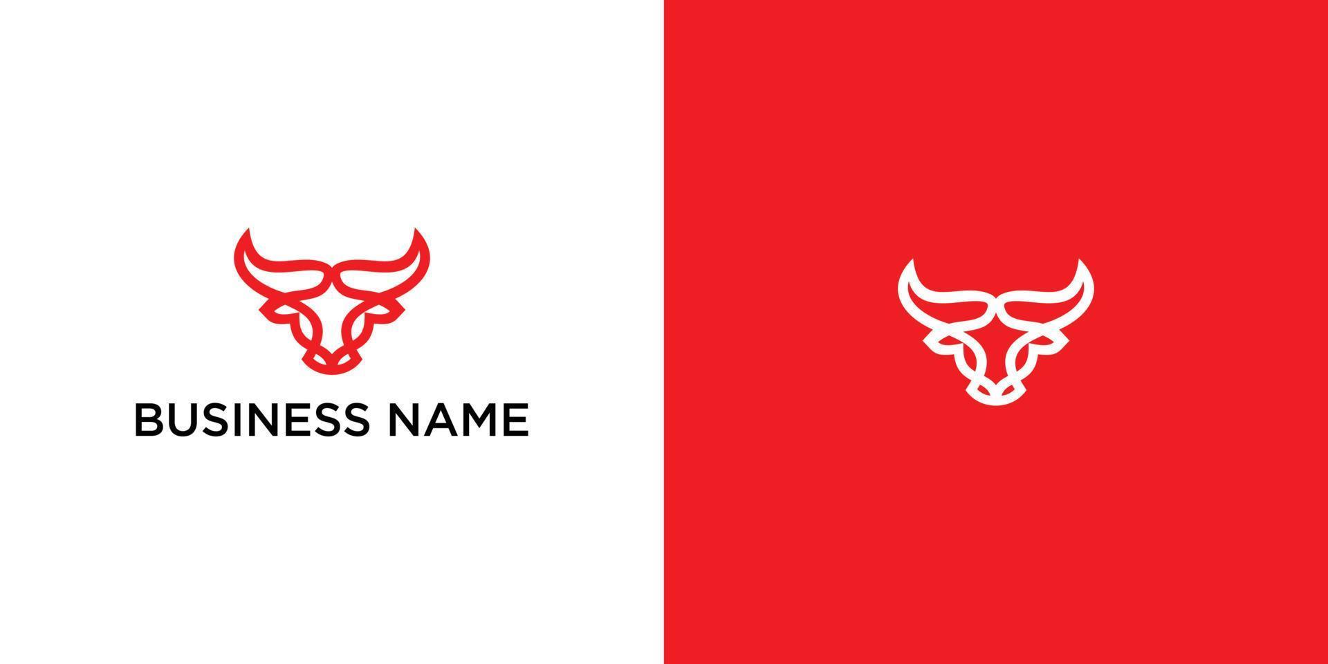 stier hoofd logo. abstract gestileerde koe of stier hoofd met hoorns icoon. vector