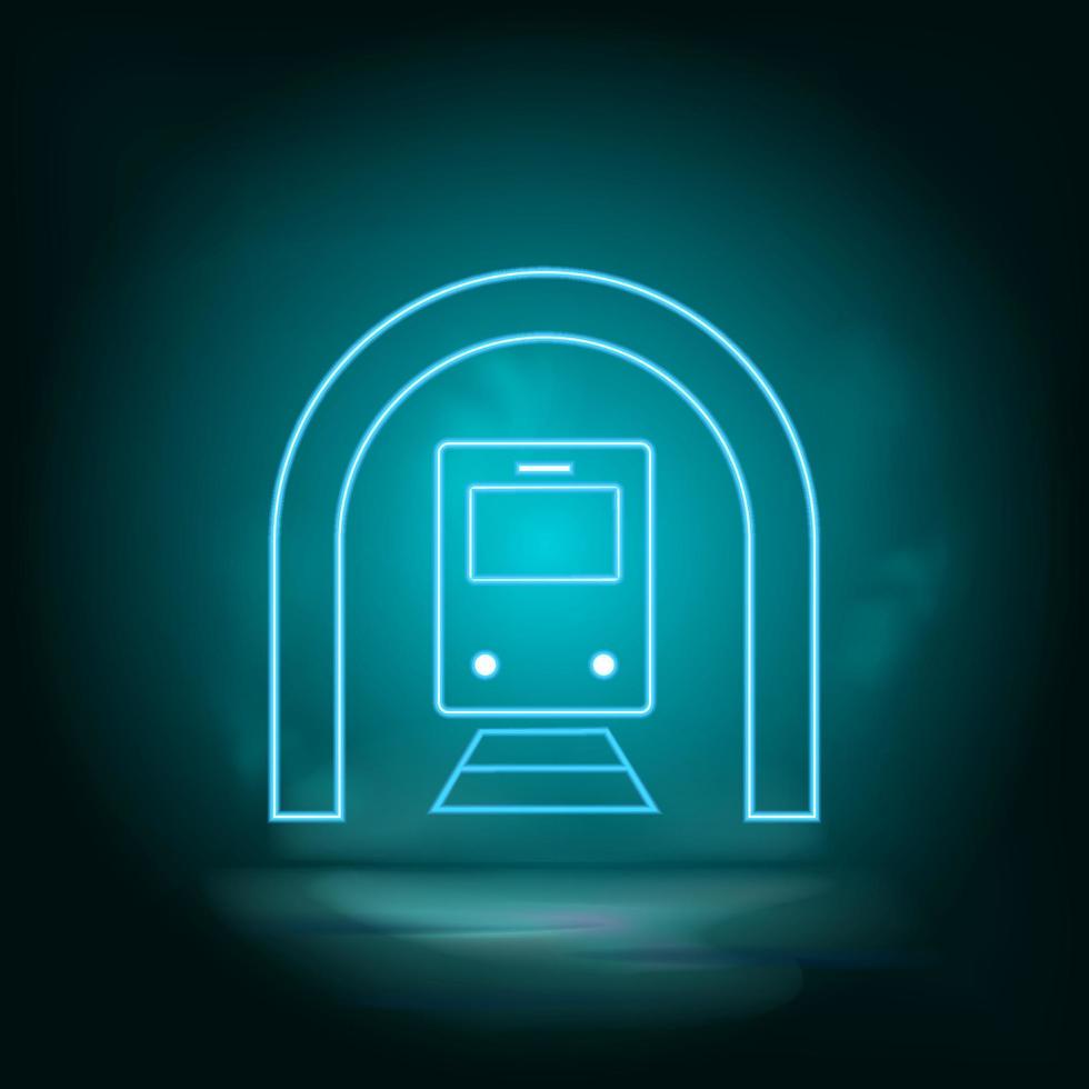 trein, tunnel blauw neon vector icoon. gemakkelijk element illustratie van kaart en navigatie concept. trein, tunnel blauw neon vector icoon. echt landgoed concept vector illustratie. Aan wit achtergrond