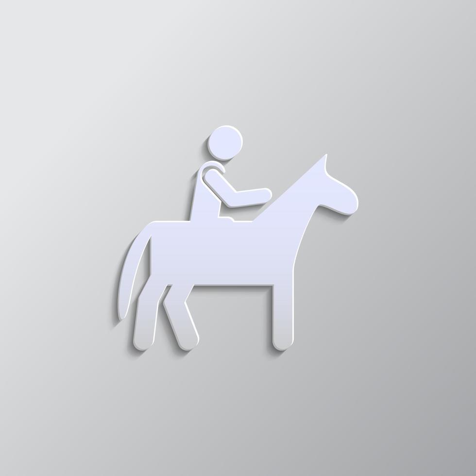 paard, Mens papier stijl, icoon. grijs kleur vector achtergrond- papier stijl vector icoon.
