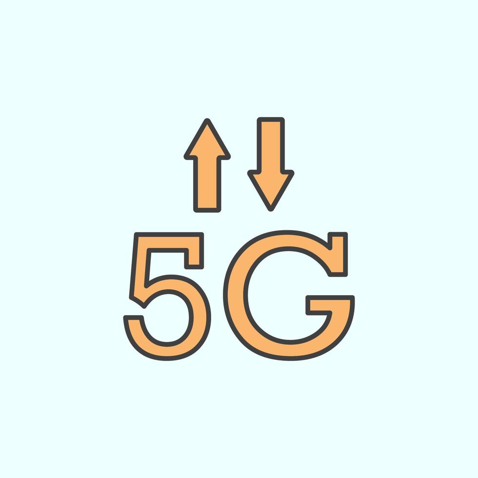 5g, signaal, pijlen kleur vector icoon, vector illustratie Aan wit achtergrond