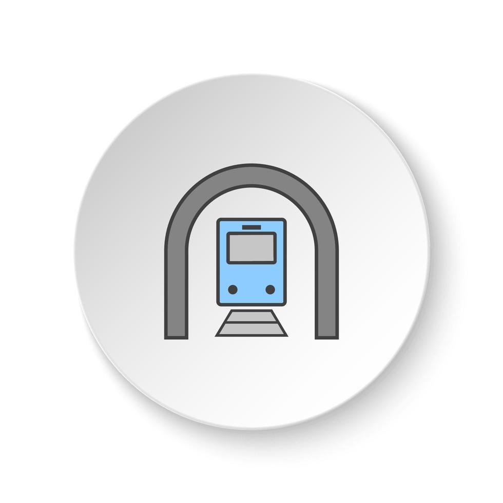 ronde knop voor web icoon, trein, tunnel. knop banier ronde, insigne koppel voor toepassing illustratie Aan wit achtergrond vector