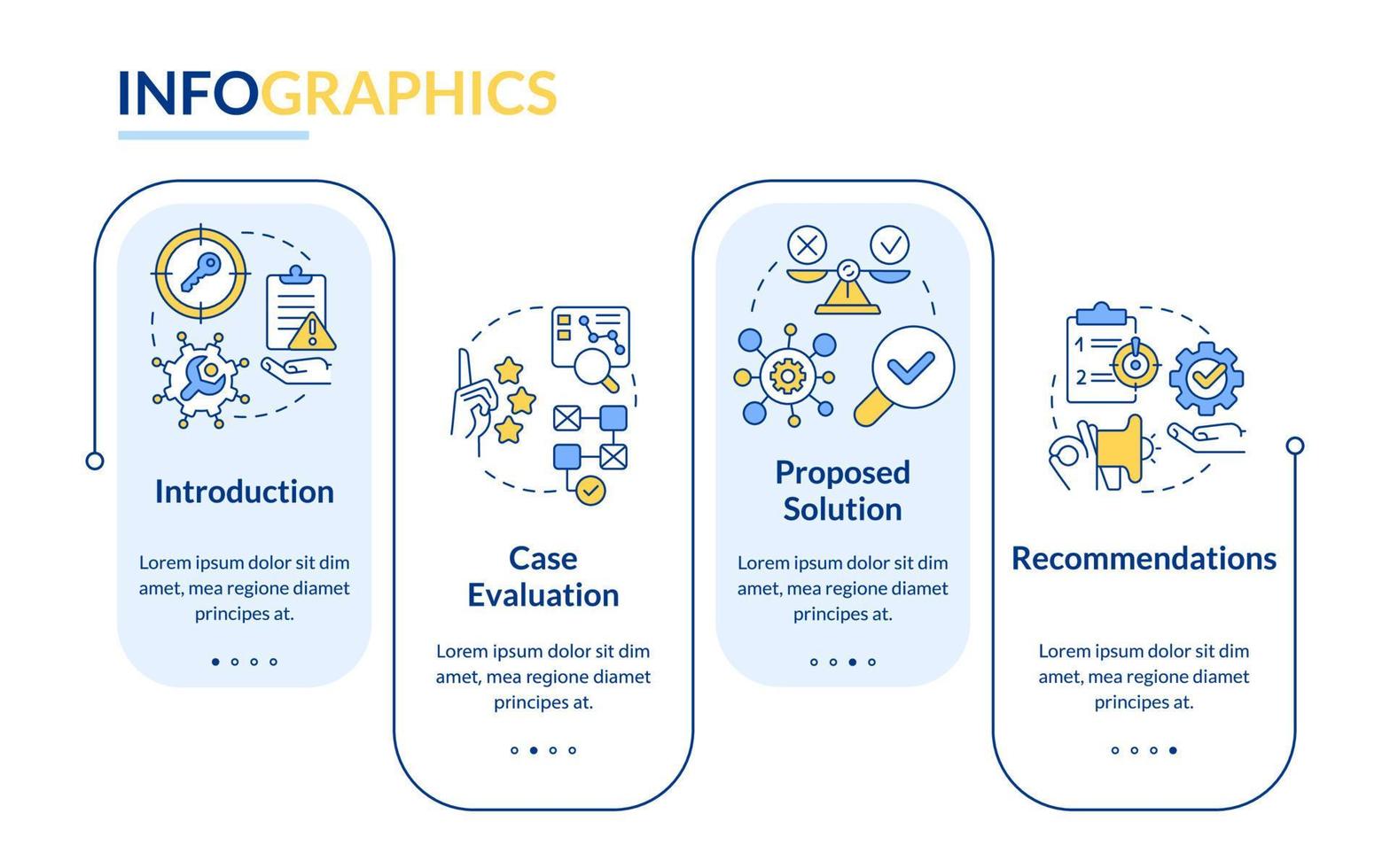 geval het opstellen van rechthoek infographic sjabloon. aan het studeren plan. gegevens visualisatie met 4 stappen. bewerkbare tijdlijn info grafiek. workflow lay-out met lijn pictogrammen vector