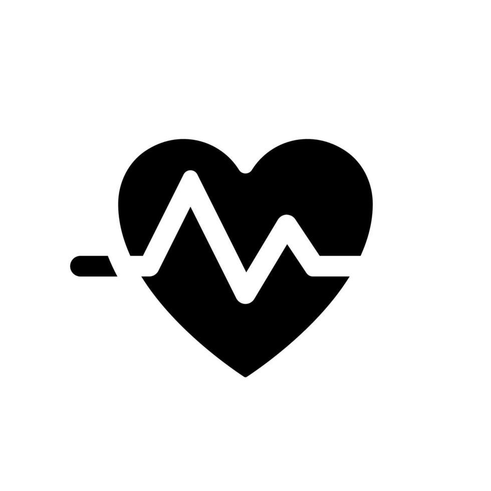 kardiogram zwart glyph ui icoon. hart tarief meting. medisch controle. gebruiker koppel ontwerp. silhouet symbool Aan wit ruimte. solide pictogram voor web, mobiel. geïsoleerd vector illustratie