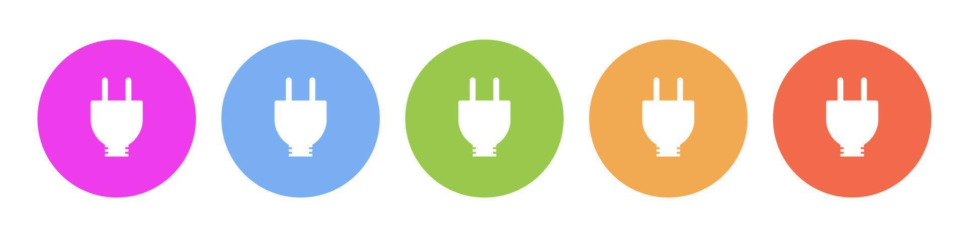 multi gekleurde vlak pictogrammen Aan ronde achtergronden. elektrisch, elektriciteit veelkleurig cirkel vector icoon Aan wit achtergrond