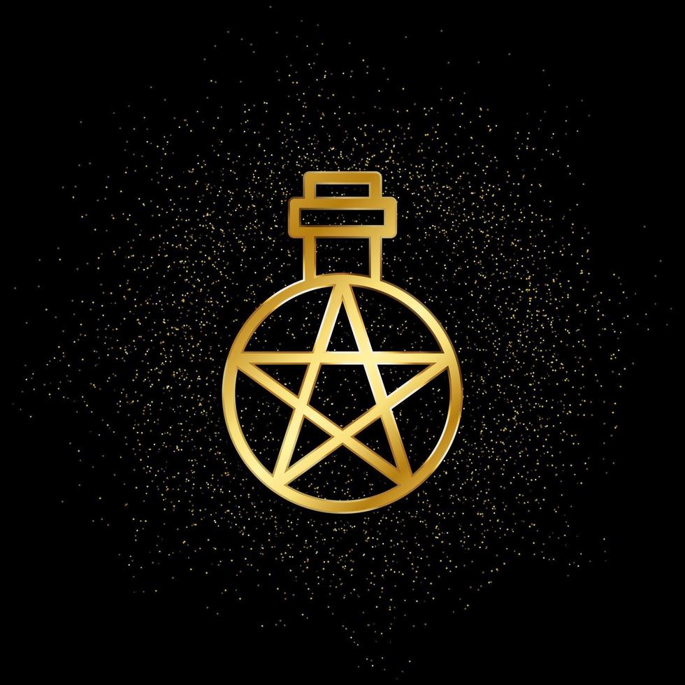 alchimie goud icoon. vector illustratie van gouden deeltje achtergrond.. geestelijk concept vector illustratie .