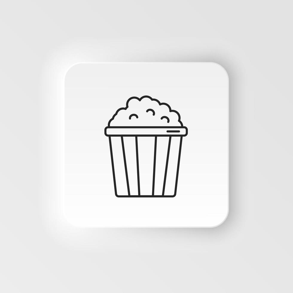 neumorf stijl voedsel en drinken vector icoon. popcorn icoon teken vector, symbool, logo illustratie voor web en mobiel. Aan neumorfisme wit achtergrond