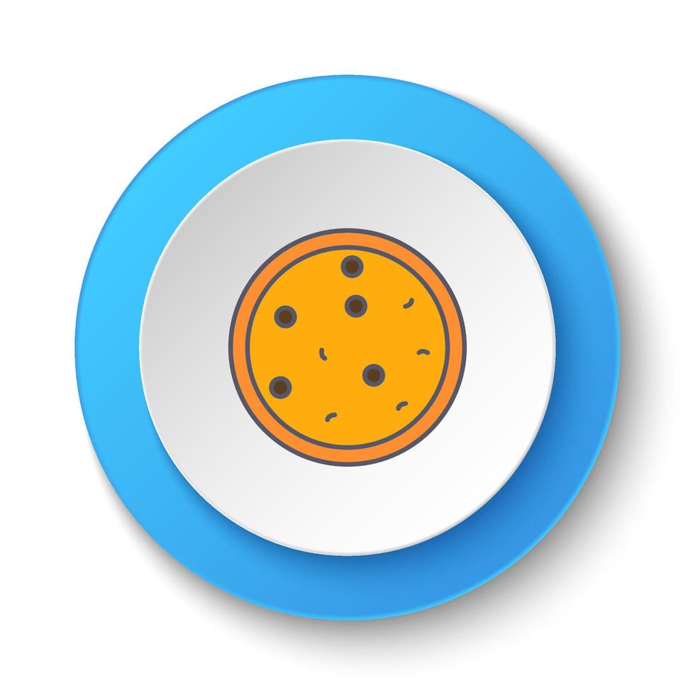 ronde knop voor web icoon, pizza. knop banier ronde, insigne koppel voor toepassing illustratie Aan wit achtergrond vector