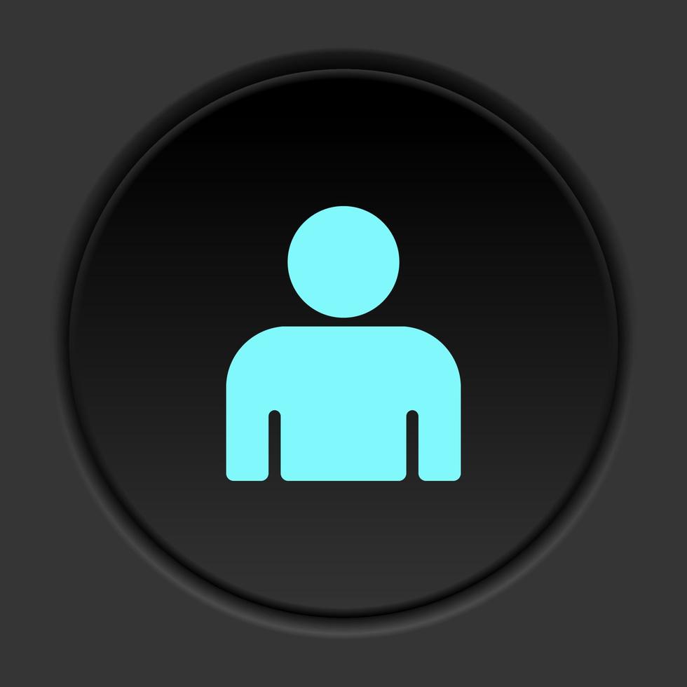 ronde knop icoon, avatar, gebruiker. knop banier ronde, insigne koppel voor toepassing illustratie Aan donker achtergrond vector