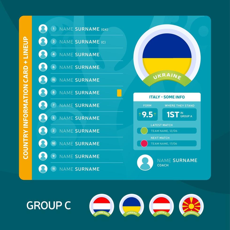 Oekraïne voetbal 2020 groep vector