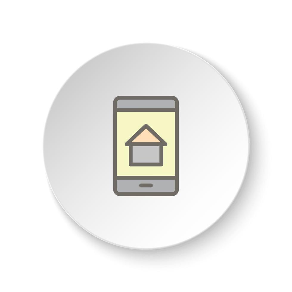 ronde knop voor web icoon, app, huis, mobiel. knop banier ronde, insigne koppel voor toepassing illustratie Aan wit achtergrond vector