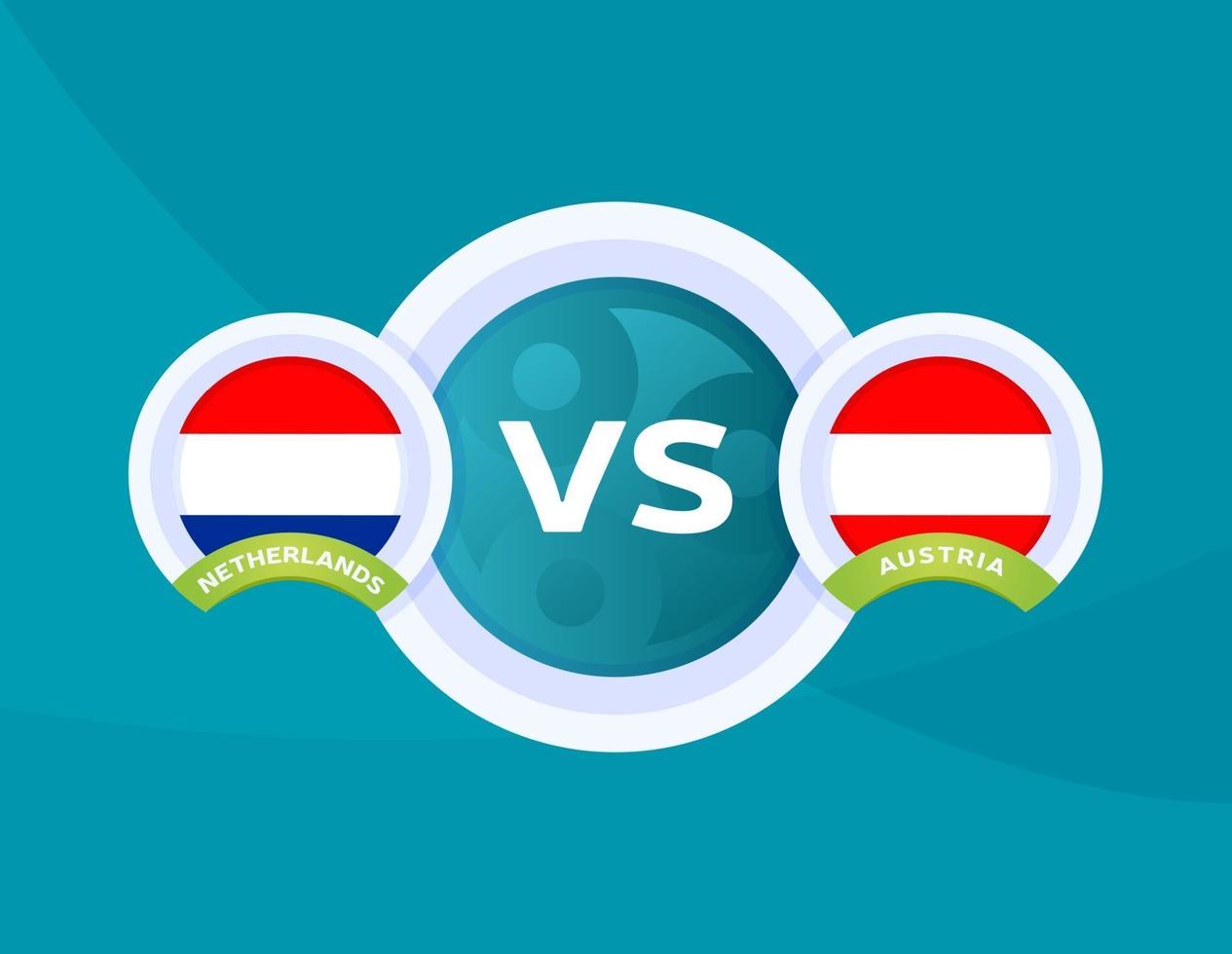 nederland vs oostenrijk voetbal vector
