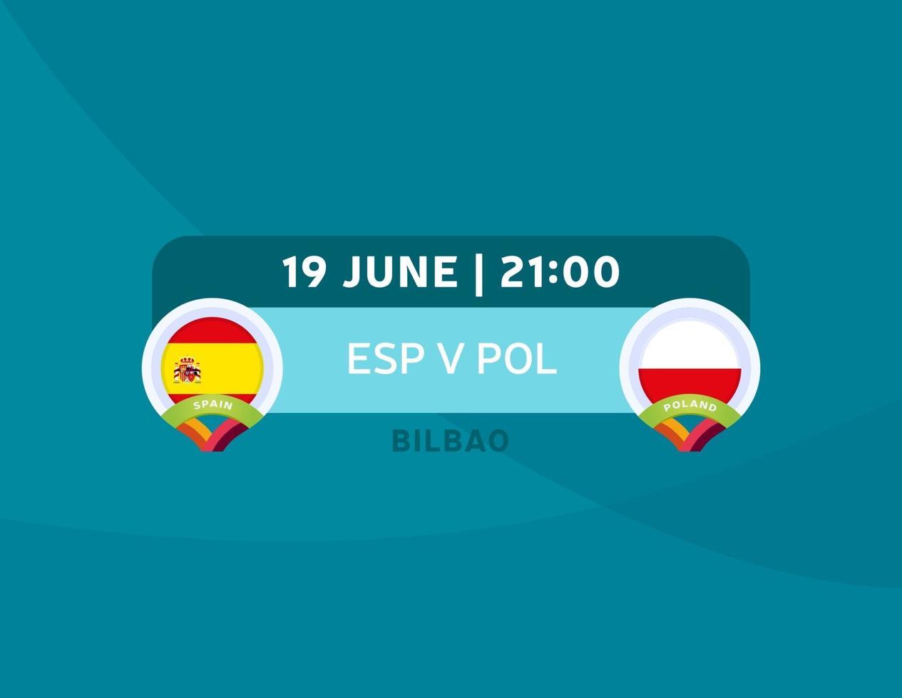 spanje vs polen voetbal vector